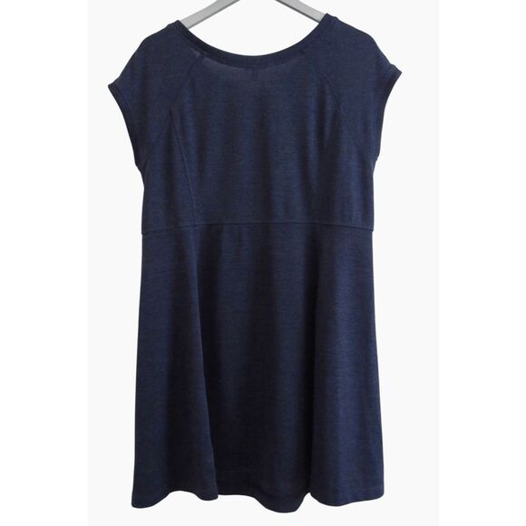 T by Talbots Knit Dress Lp Navy Blue Large Petite Active Atleisure - Picture 5 of 9
